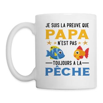 Papa Pêche Pêcheur Bébé Nourrisson Naissance - Mug blanc - blanc - Gauche