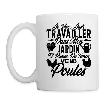 Je veux juste passer du temps avec mes poules - Mug blanc - blanc - Gauche