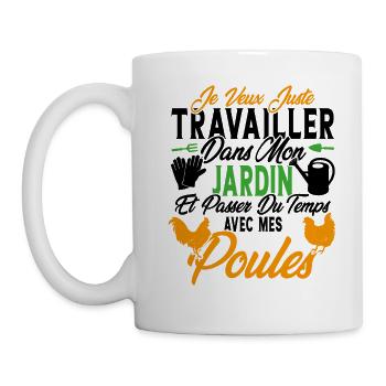 Je veux juste passer du temps avec mes poules - Mug blanc - blanc - Gauche