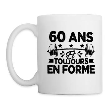 60 Ans et Toujours En Forme Gym Sport Muscu Cadeau - Mug blanc - blanc - Gauche