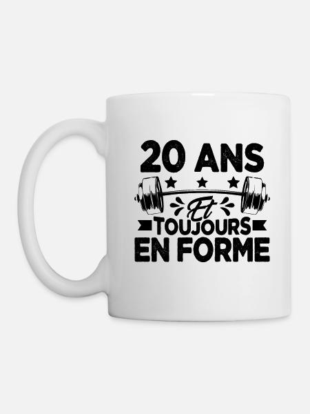 20 Ans et Toujours En Forme Gym Sport Muscu Cadeau - Mug blanc - blanc