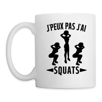 Je Peux Pas J'ai Squats Cadeau Gym - Mug blanc - blanc - Gauche