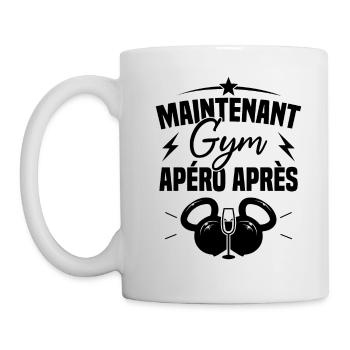 Maintenant Gym Apéro Après - Mug blanc - blanc - Gauche