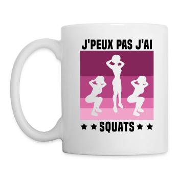 Je Peux Pas J'ai Squats Cadeau Gym - Mug blanc - blanc - Gauche