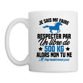 Cadeau Humour Cheval - Citation Cheval Cadeau - Mug blanc - blanc - Gauche