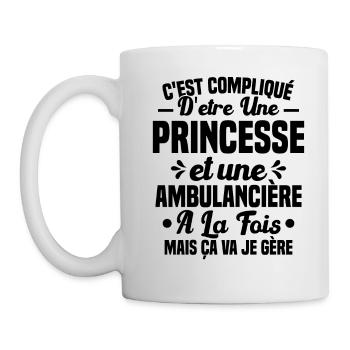 Princesse et Ambulancière Cadeau Humour - Mug blanc - blanc - Gauche