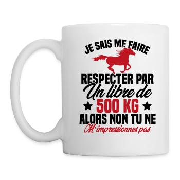 Cadeau Humour Cheval - Citation Cheval Cadeau - Mug blanc - blanc - Gauche