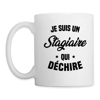 Stagiaire Qui Déchire Cadeau Humour - Mug blanc - blanc - Gauche