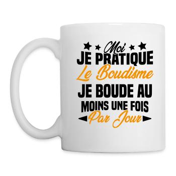 je boude au moins une fois par jour - Mug blanc - blanc - Gauche