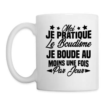 je boude au moins une fois par jour - Mug blanc - blanc - Gauche
