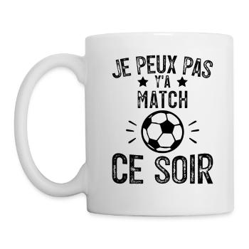 Je Peux Pas Y'A Match Ce soir Joueur Football - Mug blanc - blanc - Gauche