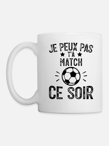 Je Peux Pas Y'A Match Ce soir Joueur Football - Mug blanc - blanc