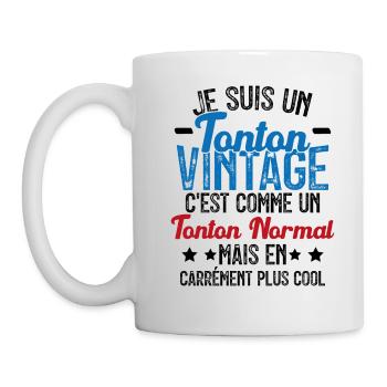 Tonton Vintage C'est Comme Tonton Normal Plus Cool - Mug blanc - blanc - Gauche