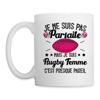 Rugby Femme Fille Cadeau Joueur De Rugby - Mug blanc - blanc - Gauche