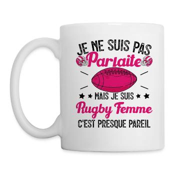 Rugby Femme Fille Cadeau Joueur De Rugby - Mug blanc - blanc - Gauche