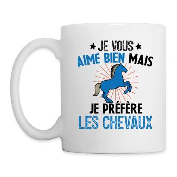 Je Vous Aime Bien Equitation Cheval Cadeau - Mug blanc - blanc - Gauche