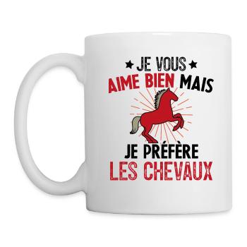 Je Vous Aime Bien Equitation Cheval Cadeau - Mug blanc - blanc - Gauche