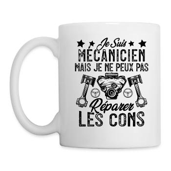 Je Suis Mécanicien Mais Mécano Garage Homme Cadeau - Mug blanc - blanc - Gauche