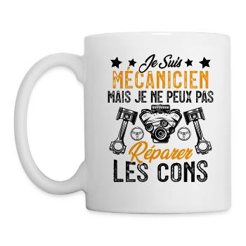 Je Suis Mécanicien Mais Mécano Garage Homme Cadeau - Mug blanc - blanc - Gauche