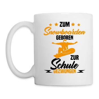 Né pour faire du snowboard force d'aller à l'école - Mug blanc - blanc - Gauche
