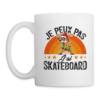 Je peux pas j'ai skate humour cadeau de Noël - Mug blanc - blanc - Gauche