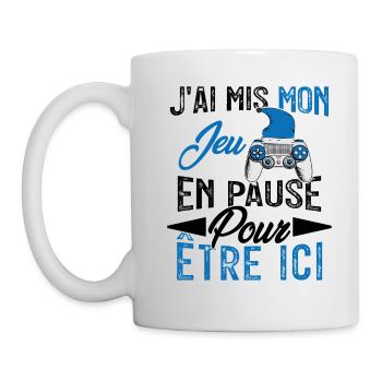 J'ai mis mon jeu en pause pour être ici Geek Noël - Mug blanc - blanc - Gauche