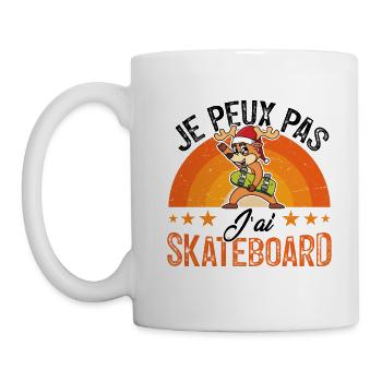 Je peux pas j'ai skate humour cadeau de Noël - Mug blanc - blanc - Gauche