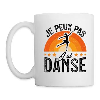 j'peux pas j'ai Danse - Retro Vintage - Mug blanc - blanc - Gauche