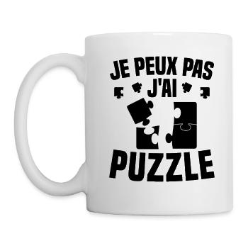 Je Peux Pas J'ai Puzzle Pièce Puzzle Cadeau - Mug blanc - blanc - Gauche