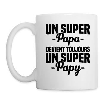 Super papa devient toujours un super papy Cadeau - Mug blanc - blanc - Gauche