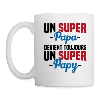 Super papa devient toujours un super papy Cadeau - Mug blanc - blanc - Gauche