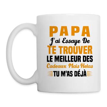 Papa J'ai Essayé De Te Trouver Le Meilleur Cadeau - Mug blanc - blanc - Gauche