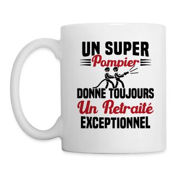 Un super pompier retraité exceptionnel humour - Mug blanc - blanc - Gauche