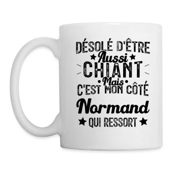 Désolé d'être Chiant c'est mon côté Normand - Mug blanc - blanc - Gauche