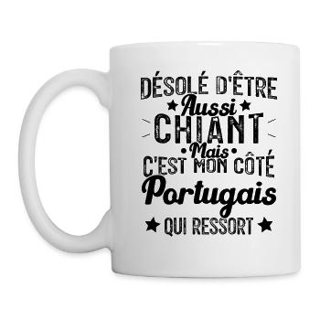Désolé d'etre Chiant c'est mon côté portugais - Mug blanc - blanc - Gauche