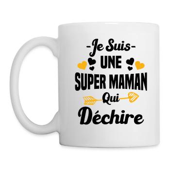 Je Suis Une Super Maman Qui Déchire Humour Maman - Mug blanc - blanc - Gauche