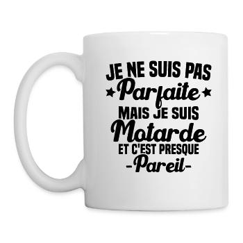 Je ne suis pas parfaite mais je suis motarde - Mug blanc - blanc - Gauche