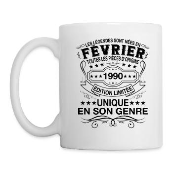 Les légendes sont nées en Fevrier 1990 Vintage - Mug blanc - blanc - Gauche