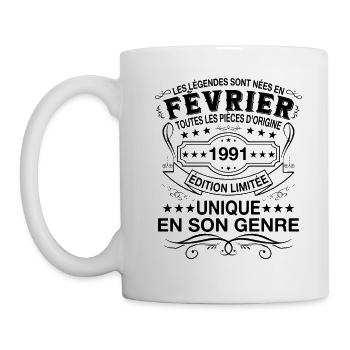 Les légendes sont nées en Fevrier 1991 Vintage - Mug blanc - blanc - Gauche