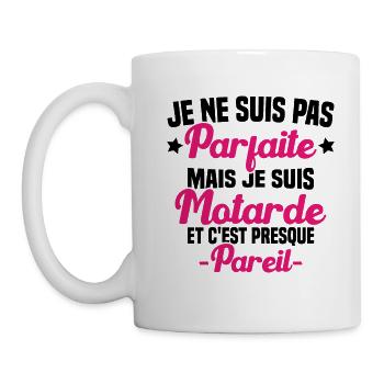 Je ne suis pas parfaite mais je suis motarde - Mug blanc - blanc - Gauche
