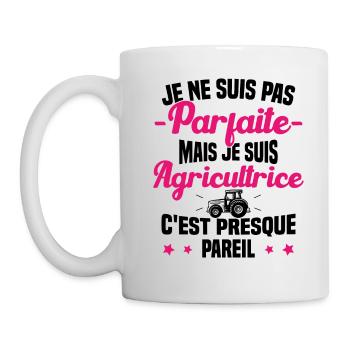 Pas parfaite mais je suis Agricultrice Femme Cool - Mug blanc - blanc - Gauche