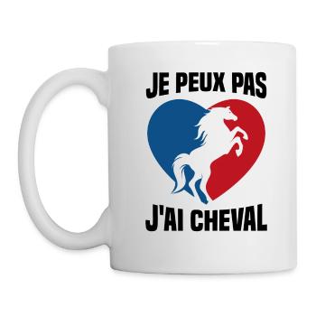 Je Peux Pas J'ai Cheval Vintage Cœur Cadeau - Mug blanc - blanc - Gauche