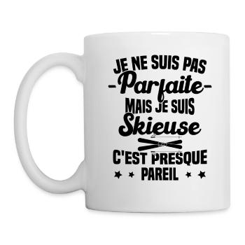 Pas parfaite mais je suis Skieuse Cadeau Humour - Mug blanc - blanc - Gauche