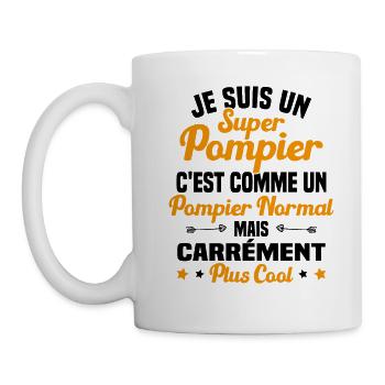 Super Pompier Humour Cadeau - Mug blanc - blanc - Gauche