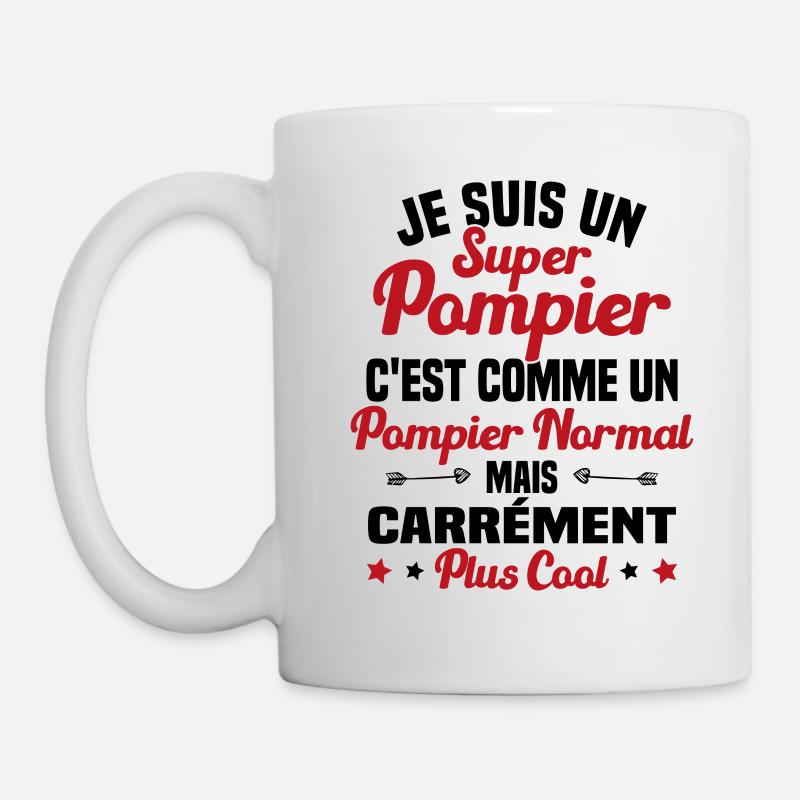 Super Pompier Humour Cadeau - Mug blanc - blanc