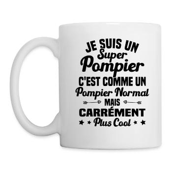 Super Pompier Humour Cadeau - Mug blanc - blanc - Gauche