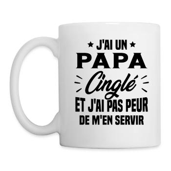 J'ai Un Papa Cinglé Cadeau Humour Papa - Mug blanc - blanc - Gauche