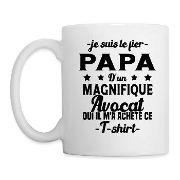 Papa d'un magnifique Avocat Humour Cadeau - Mug blanc - blanc - Gauche