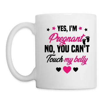 Je suis enceinte touchez pas mon ventre - Mug blanc - blanc - Gauche