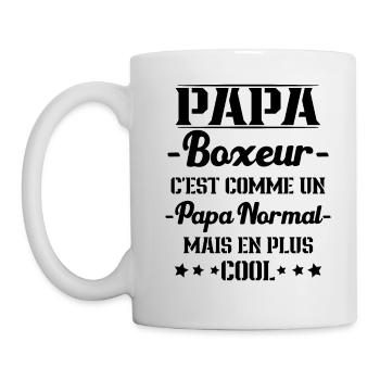 Papa Boxeur Humour Coach Cadeau - Mug blanc - blanc - Gauche